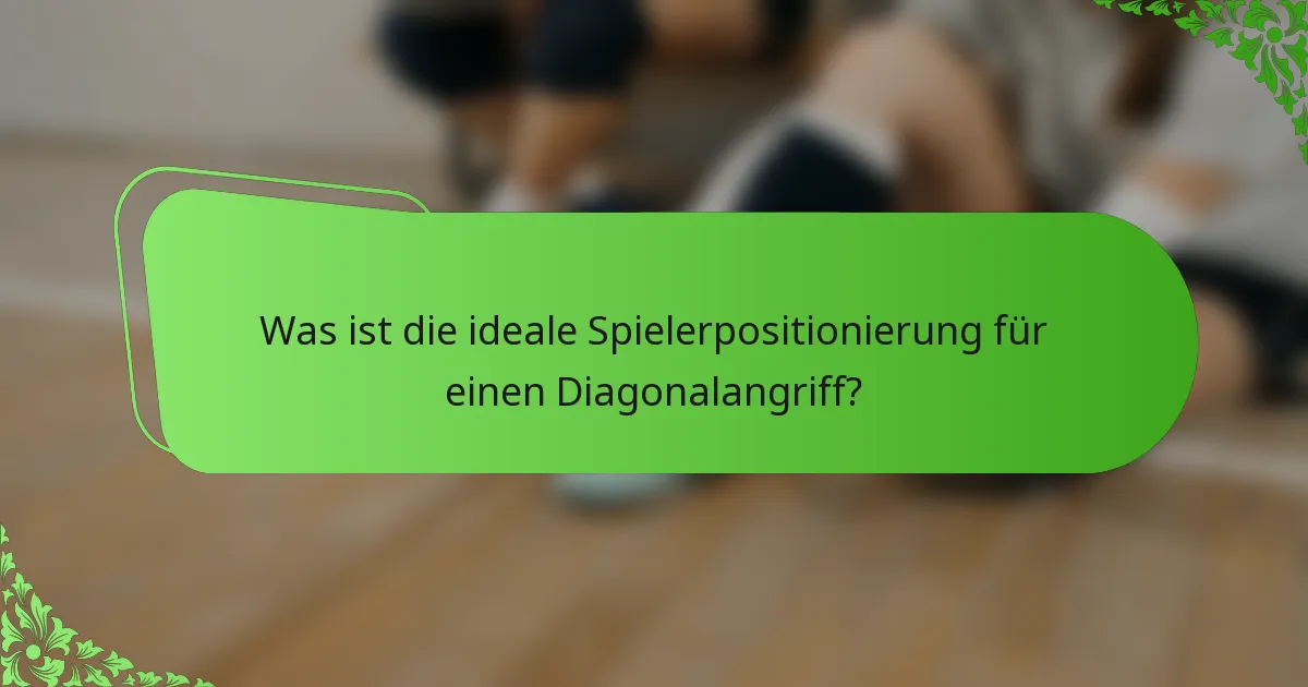 Was ist die ideale Spielerpositionierung für einen Diagonalangriff?