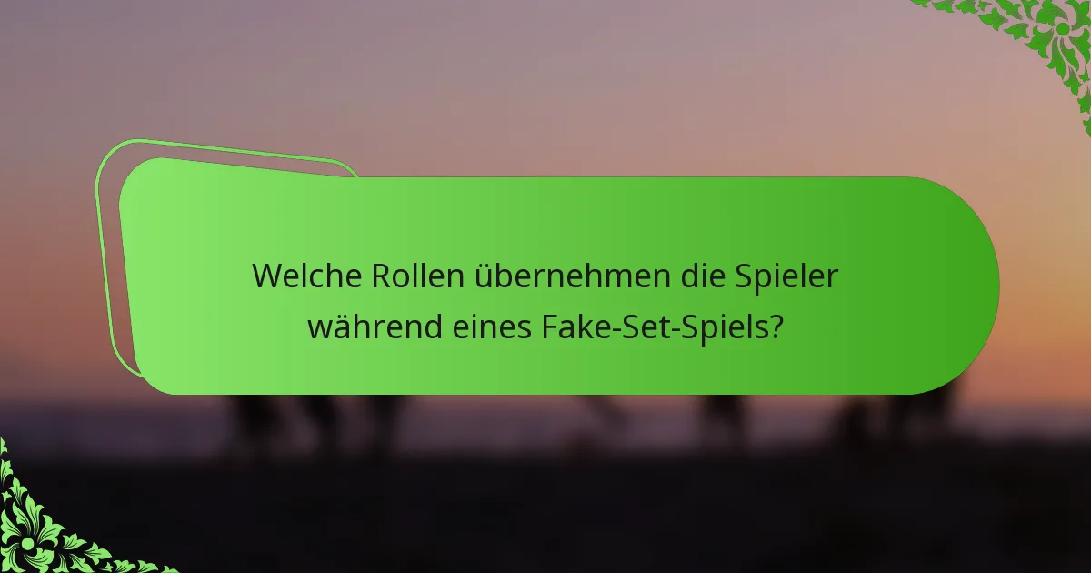 Welche Rollen übernehmen die Spieler während eines Fake-Set-Spiels?