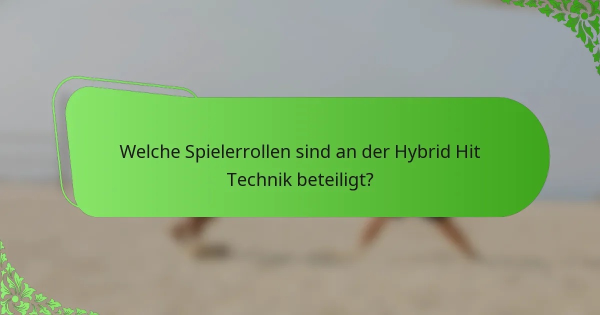 Welche Spielerrollen sind an der Hybrid Hit Technik beteiligt?